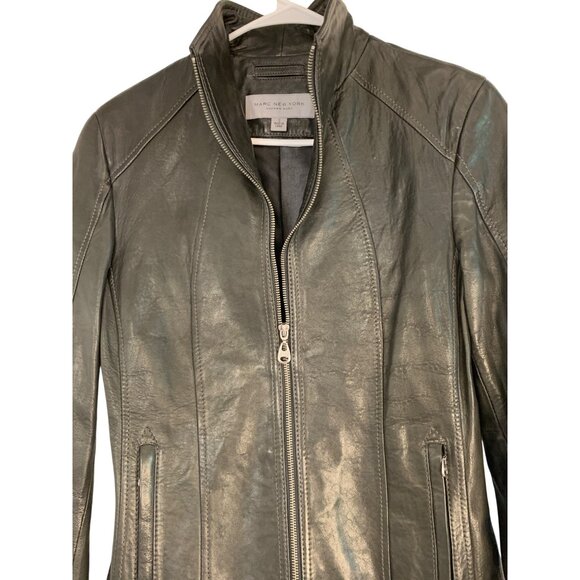 Andrew Marc New York Womens Lambskin Buttery Leather Jacket Small RHH10560 - Picture 8 of 13